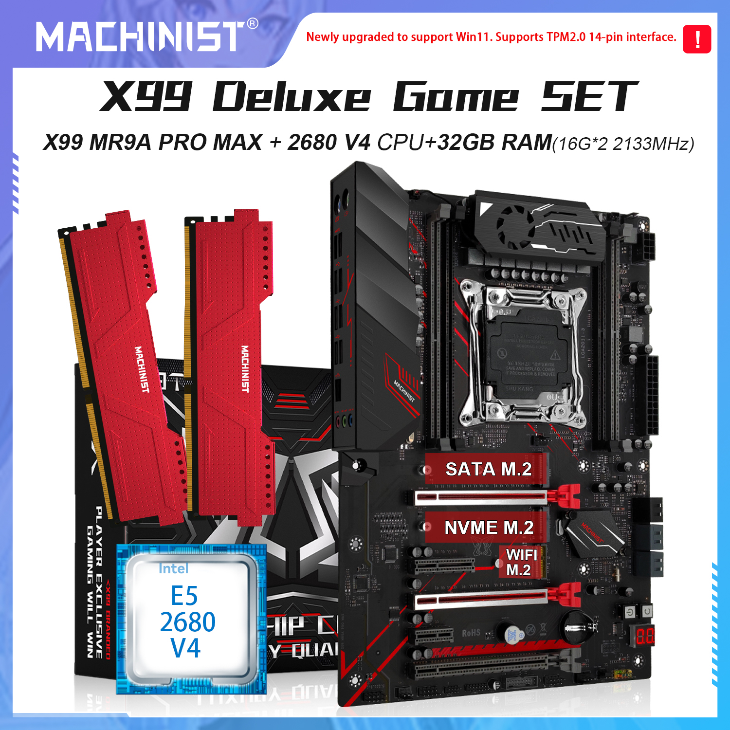 Pc Gaming Xeon - MACHINIST X99 TPM2.0 Motherboard Set Xeon