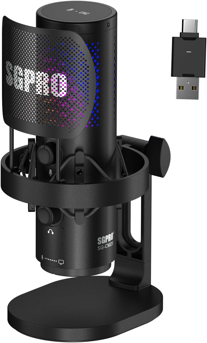 Pc Gaming Rgb - Wireless USB Microphone for Streaming, Podcast,