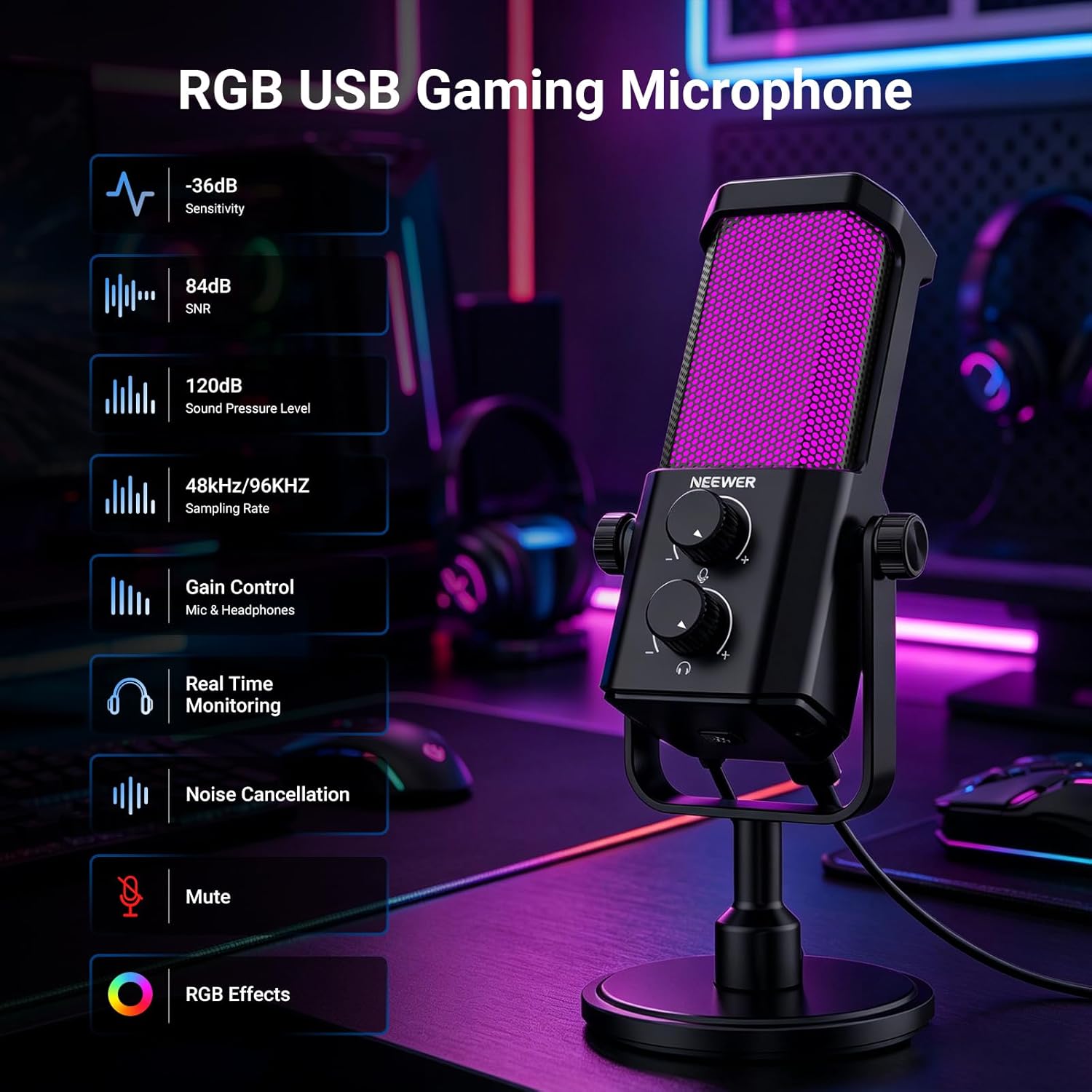 AI USB Podcasting Microphone,  - огляд і ціна Pc Gaming Rgb