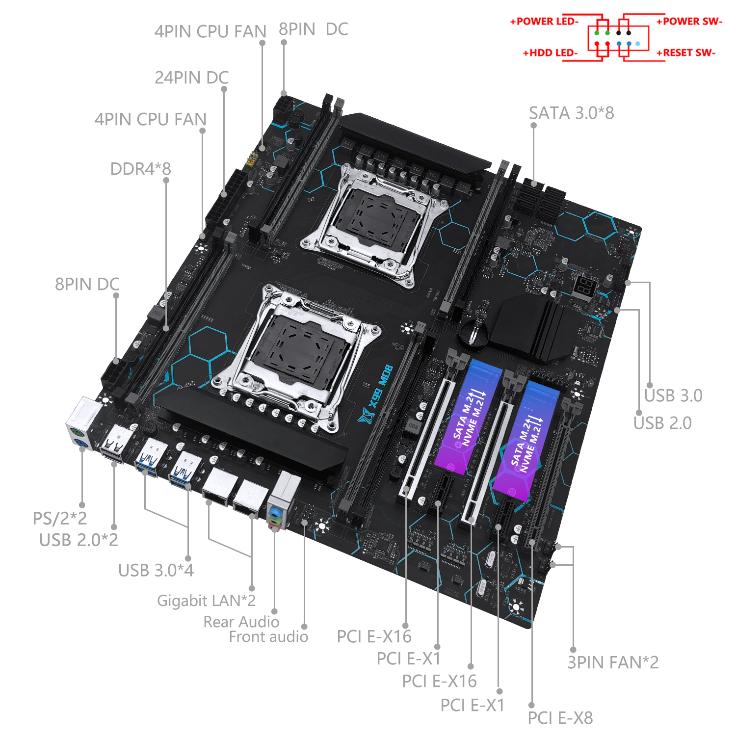MACHINIST X99 MD8 Motherboard  - огляд і ціна Pc Gaming Xeon