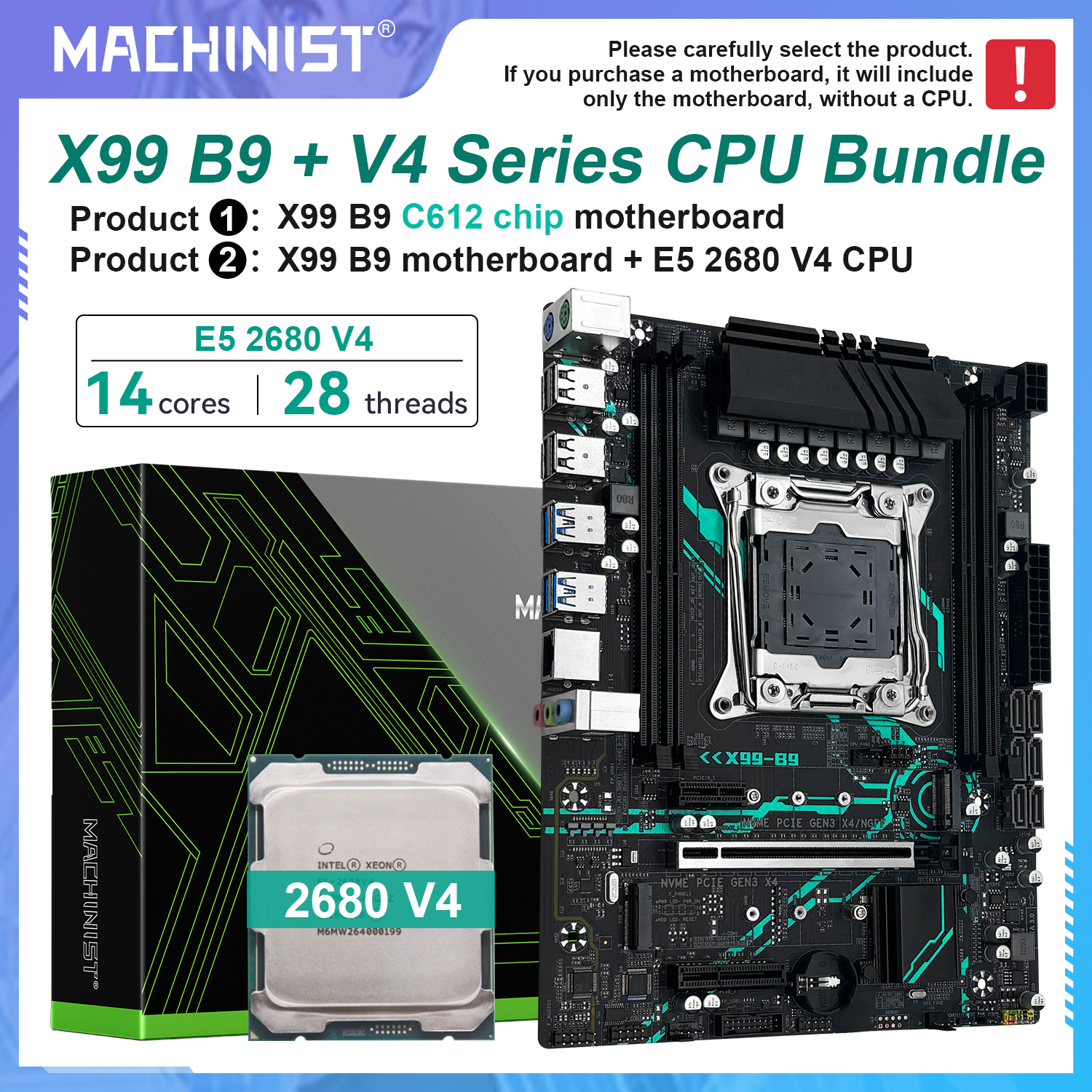 MACHINIST X99 B9 LGA2011-3 Mot - огляд і ціна Pc Gaming Xeon