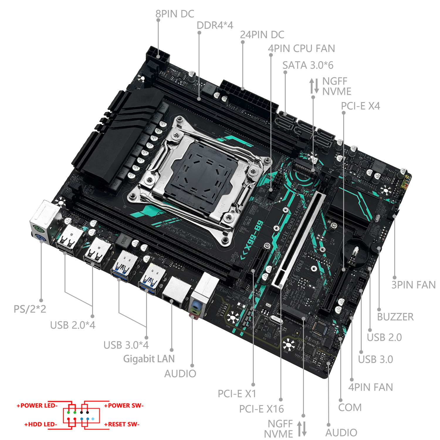 MACHINIST X99 B9 LGA2011-3 Mot - огляд і ціна Pc Gaming Xeon