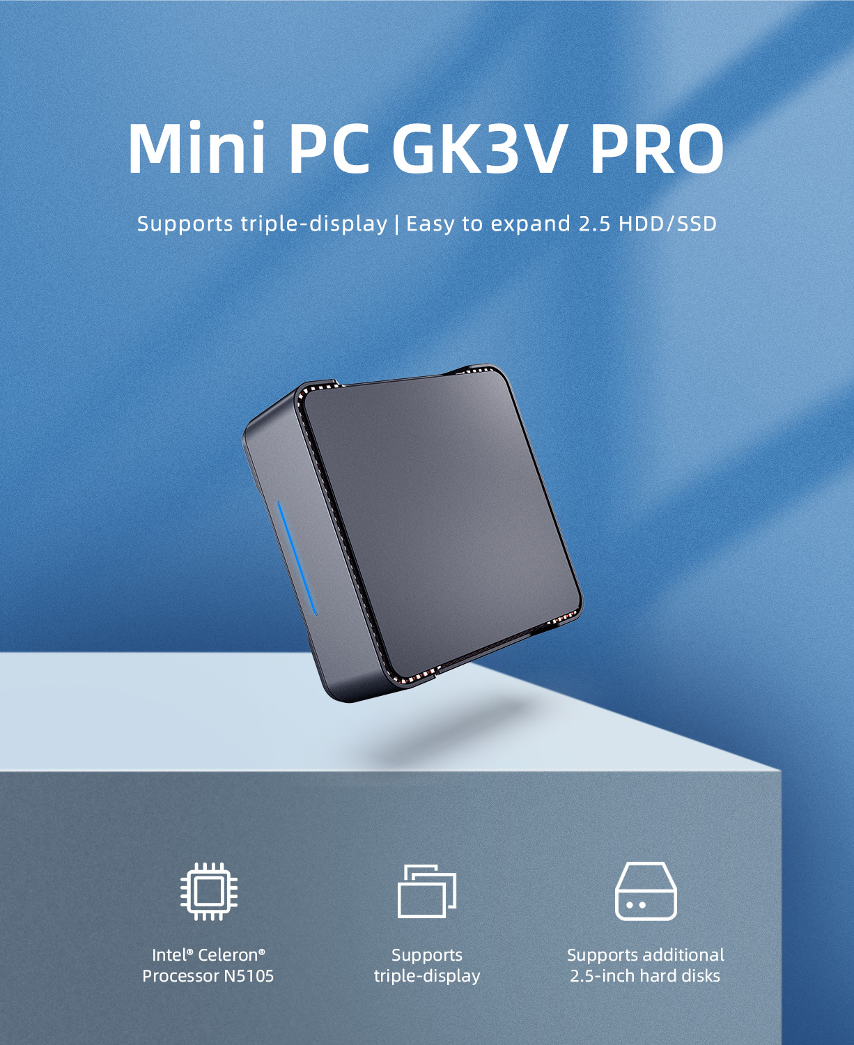 GK3V Pro mini pc Intel N5105 R - огляд і ціна Pc Gaming Intel