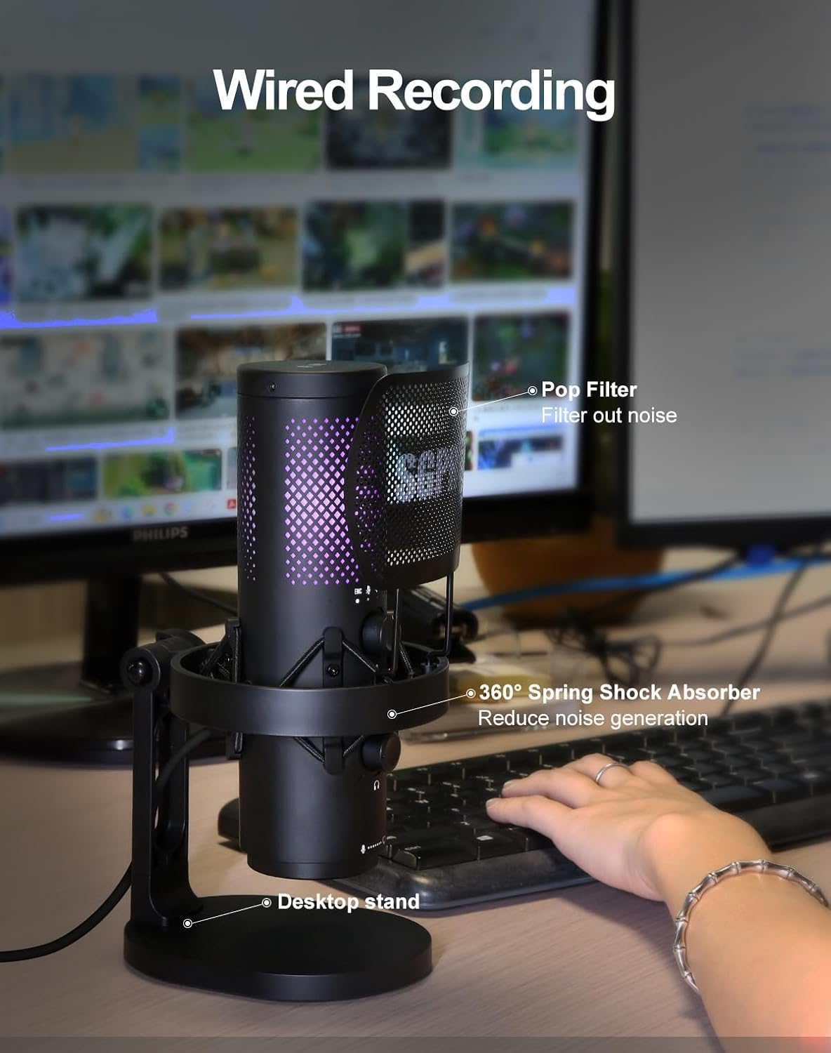 Wireless USB Microphone for St - огляд і ціна Pc Gaming Rgb